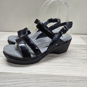 Dansko Womens Black Sandals Surraya Comfort Ankle Strap EU 37 US 6.5